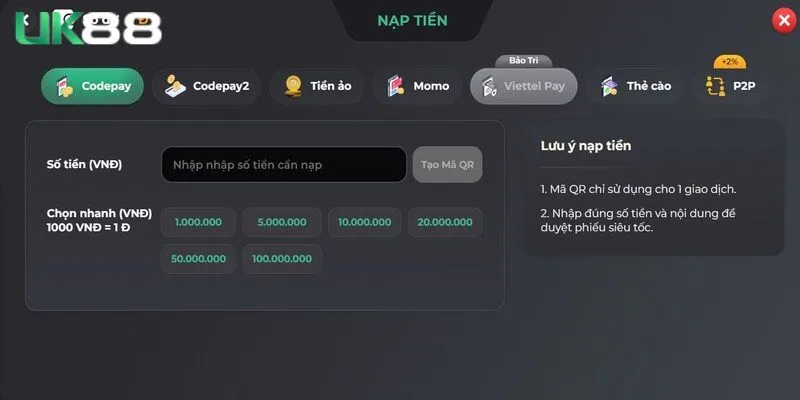 Nạp qua ngân hàng được nhiều anh em lựa chọn sử dụng